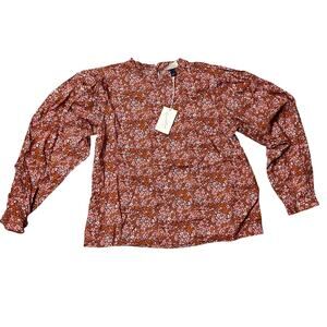 Universal Thread Women's Floral Balloon Long Sleeve Blouse - Size Large - NWT